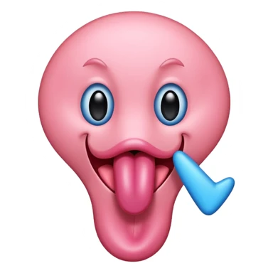 tongue out with a blue tick on it sticker