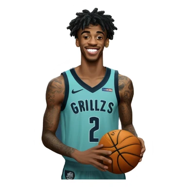 ja morant witha grizzlies jersey sticker