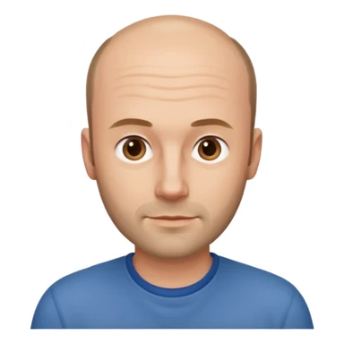 man mid 30's casual clothes balding hairline sticker