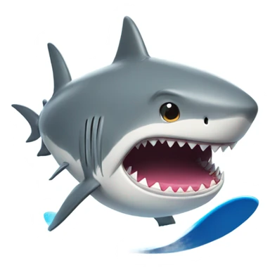 A shark riding a surfboard wearing a tutu  sticker