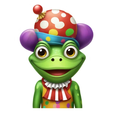green frog dressed as a clown sticker