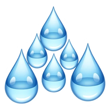 3 water droplets stack on top of each other vertically with two water droplets on the sides; 5 droplets total sticker