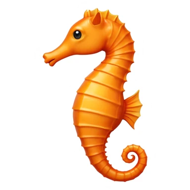 orange seahorse facing left with simple expression sticker
