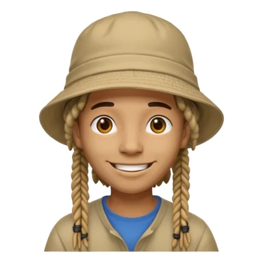 dreadlocks Street artist with bucket hat sticker