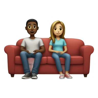 Girl and boyfriend watching tv sticker