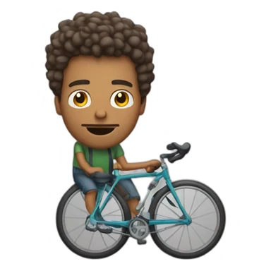 hombre gordo pelo canoso con bicicleta sticker