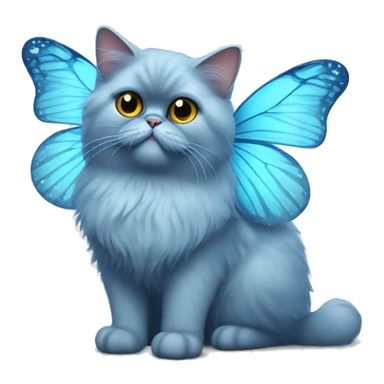 Blue Persian cat with butterfly wings sticker