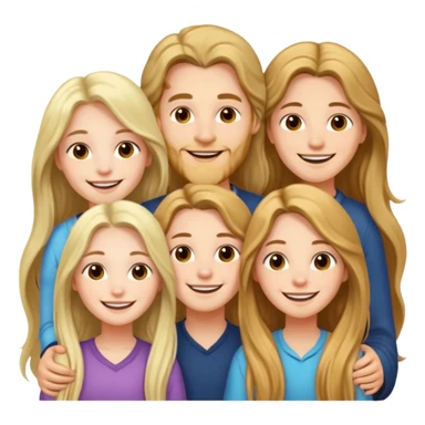3 loving friends, 1 man and 2 girls with long hair sticker