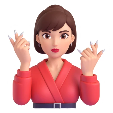 fashionable woman with sharp colorful nails striking a pose with attitude sticker