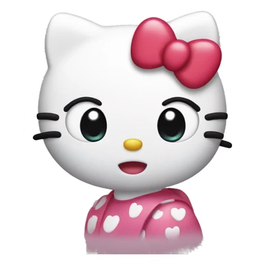 Hello kitty with hearts as eyes sticker