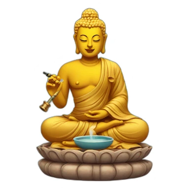 buddha with hookah sticker