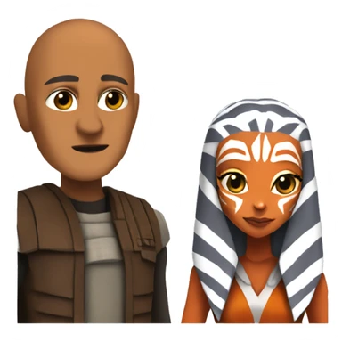 Ahsoka Tano in a relationship with a bald guy sticker