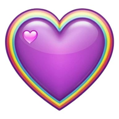 rainbow bordered purple heart sticker