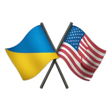 Ukrainian and USA flags sticker