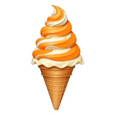 Ice cream wafer cone swirl orange creamsicle sticker