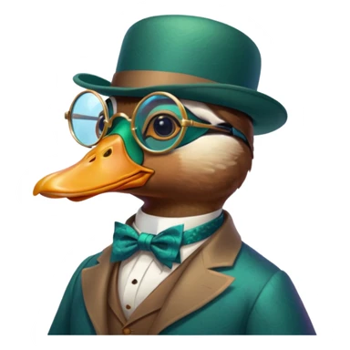 Create a mallard which has  a monocle glasses
 sticker