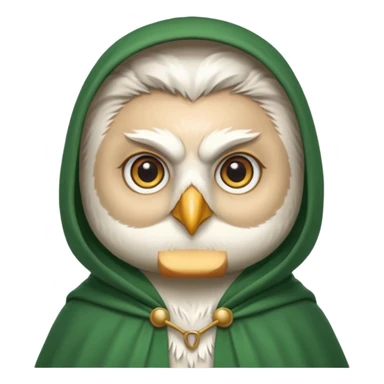 white owl professor in green cloak  sticker