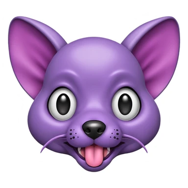 alien dog purple very big folded ear and tongue sticking out sticker