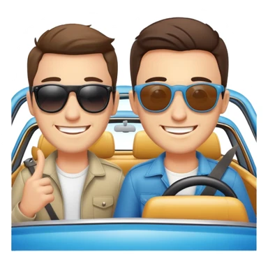 Happy birthday road trip two guys sticker