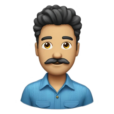 hombre pelo corto azul y bigotes cumbia sticker