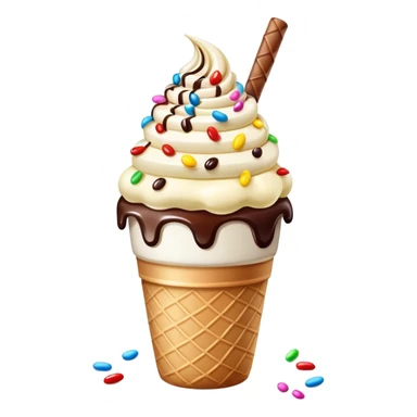 Thai rolled ice cream with colorful toppings in a cup sticker