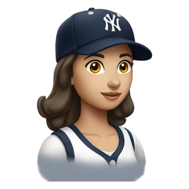 Brunette girl New York Yankees cap sticker