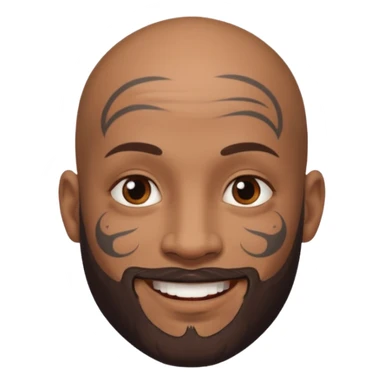 bald bearded man with face tattoo sticker