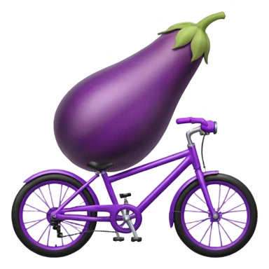 Eggplant riding a bike ￼ sticker
