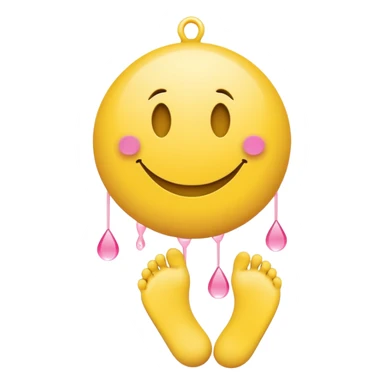 smiley face 😊 with feet dangling behind it 🦶 sticker
