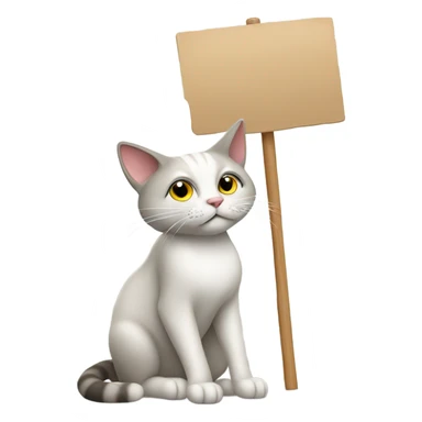 cat with a sign saying  sticker