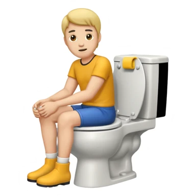 Man sitting on toilet sticker