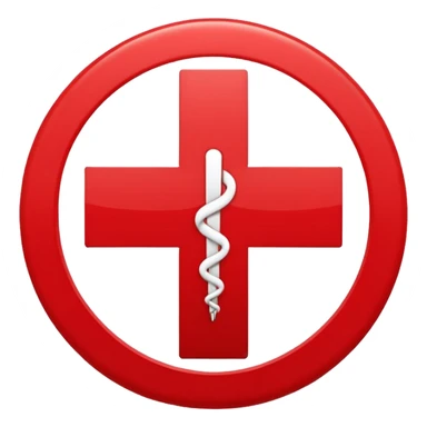Front-facing medical cross symbol inside a simple circle, minimal line-art, clean modern style, straight angle, simple outlines, no background, transparent, represents “health / medical challenges / difficulty sticker