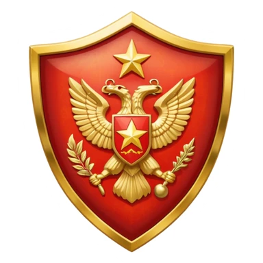 a shiny shield with the USSR flag inside sticker