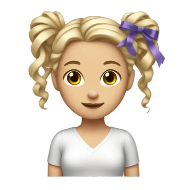 white girl with ribbons in her hair sticker