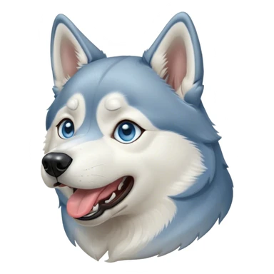 Cinematic Cute Yawning Siberian Husky Portrait Emoji, Head tilted slightly with a dramatic, wide-open yawn, showcasing a thick grey and white coat with a frosty sheen, floppy ears slightly drooping, round icy blue eyes barely open in drowsy contentment, Simplified yet irresistibly adorable features, highly detailed, glowing with a soft, cool glow, high shine, relaxed yet expressive, stylized with a touch of whimsy, bright and endearing, soft glowing outline, capturing the essence of a sleepy yet affectionate companion, so drowsy it feels like it could stretch out of the screen and curl up for a nap! sticker