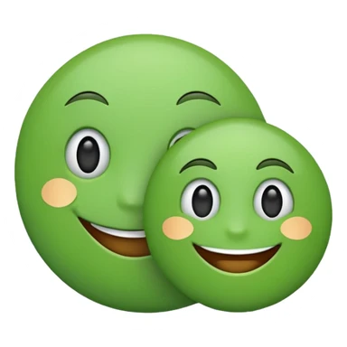 two green emojis one smaller than the other  sticker