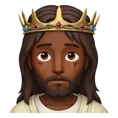 Dark skin Jesus thorn crown injured  sticker