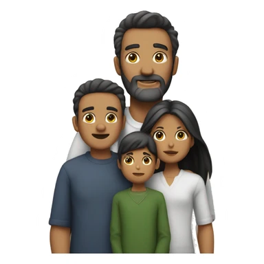 sin barba una familia solo con un padre y dos hijos, un hijo mayor que el otro. sticker