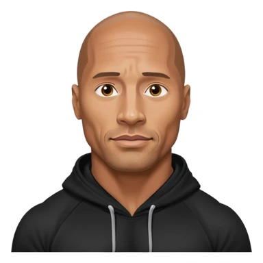 dwayne johnson with black hoodie sticker