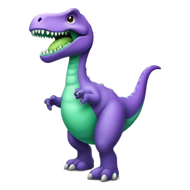 Purple dinosaur with a mint green tummy sticker