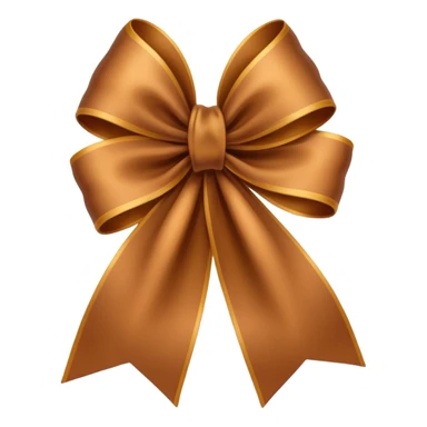 Brown ribbon and white sticker