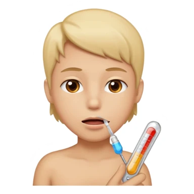 face with thermometer sticker
