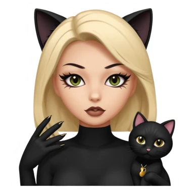 a baddie with lashes and nails and a cat outfit sticker