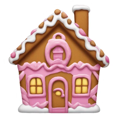 A pink gingerbread house sticker