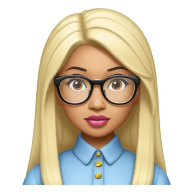Rapper Nicki Minaj wear glasses sticker