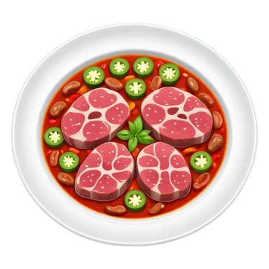 Fuqi Feipian sliced beef and offal in chili oil, simplified emoji style with bold outlines and bright colors, cartoon style Husband and Wife Lung Slices appetizer sticker