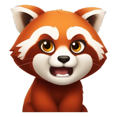 Red panda clenches his fist and is angry sticker