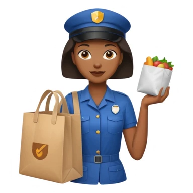 Food Delivery Courier black woman sticker