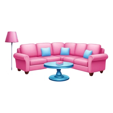 Living room in the color of pink cotton candy sticker