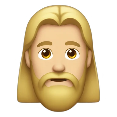 man with blonde greasy hair and a long beard without a moustache in a red button down shirt sticker